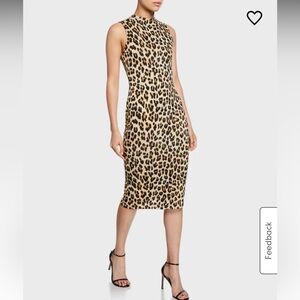 Alice & Olivia Delors sleeveless dress in leopard size 4